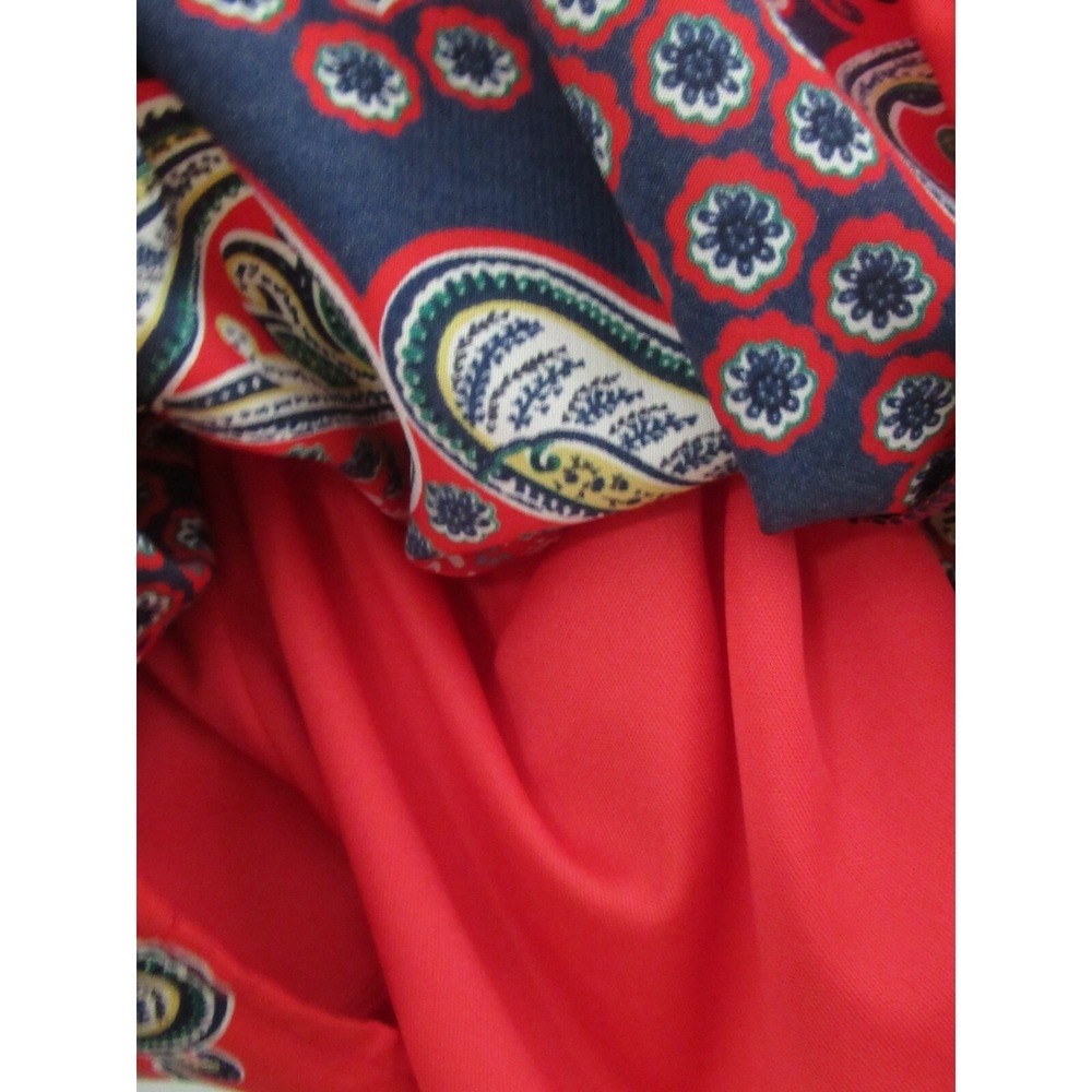 Peach Love Small Dress orange-red blue print paisley 3/4 Sleeve Lined Women USA - Picture 11 of 12